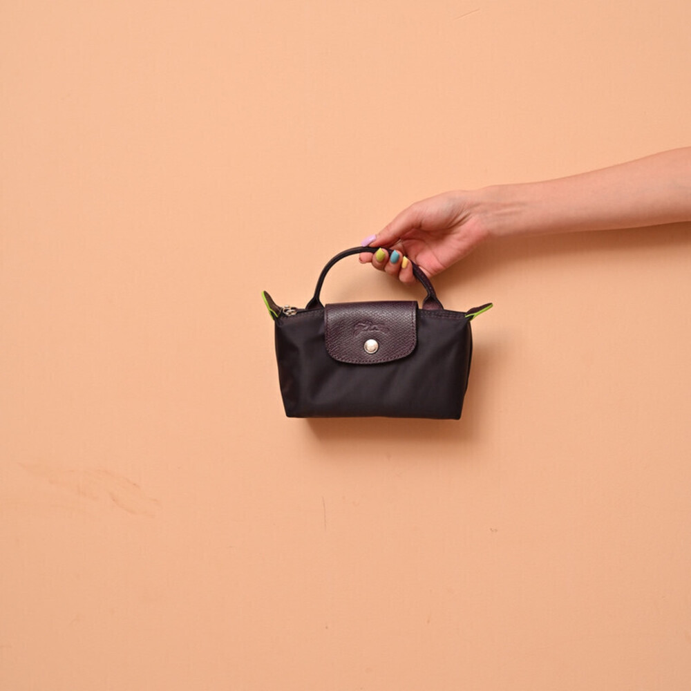 Longchamp Le Pliage Mini Handbag Green Trim